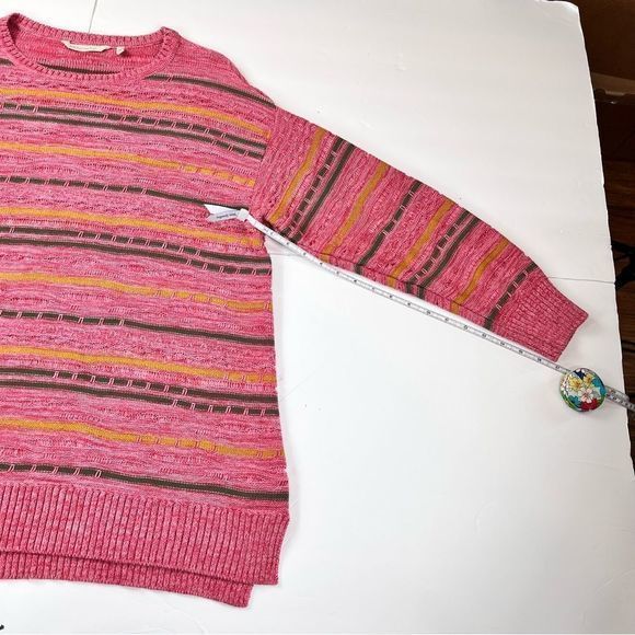 Soft Surroundings Lisabetta Art Stripe Dusty Cedar Pink Sweater 1X - Picture 8 of 11